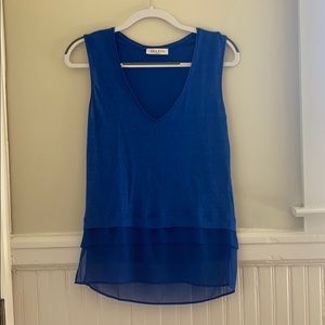 sandro royal blue linen tank top